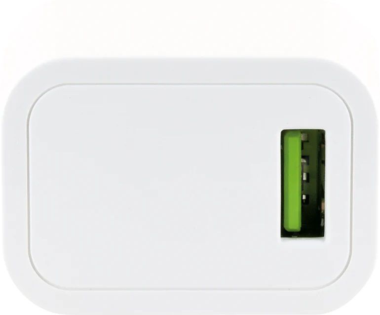 adaptateur de charge rapide USB 1x USB-A QC 18W blanc