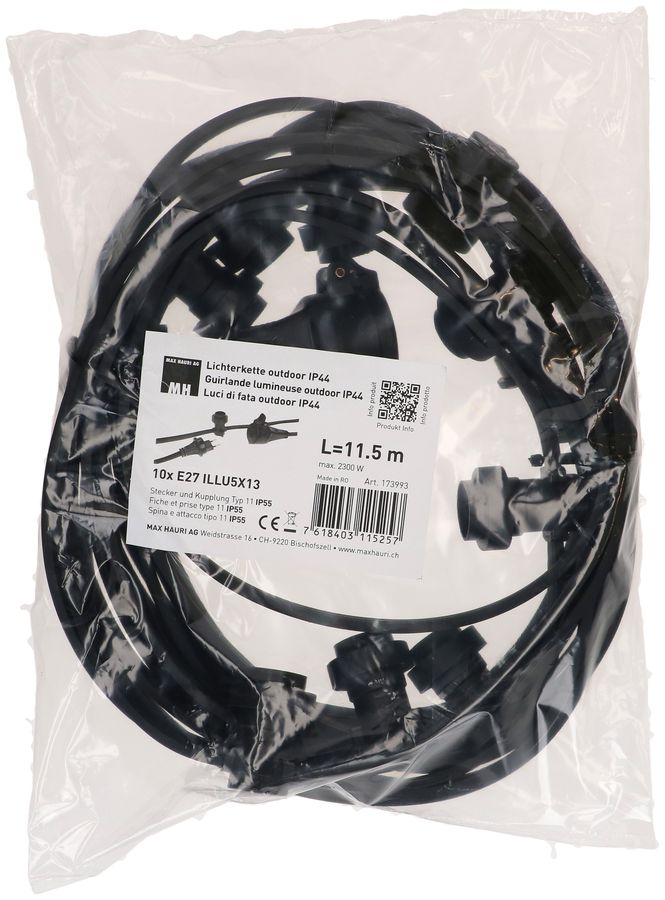 guirlande lumineuse outdoor 10x E27 ILLU5X13 11.5m type 11 IP55