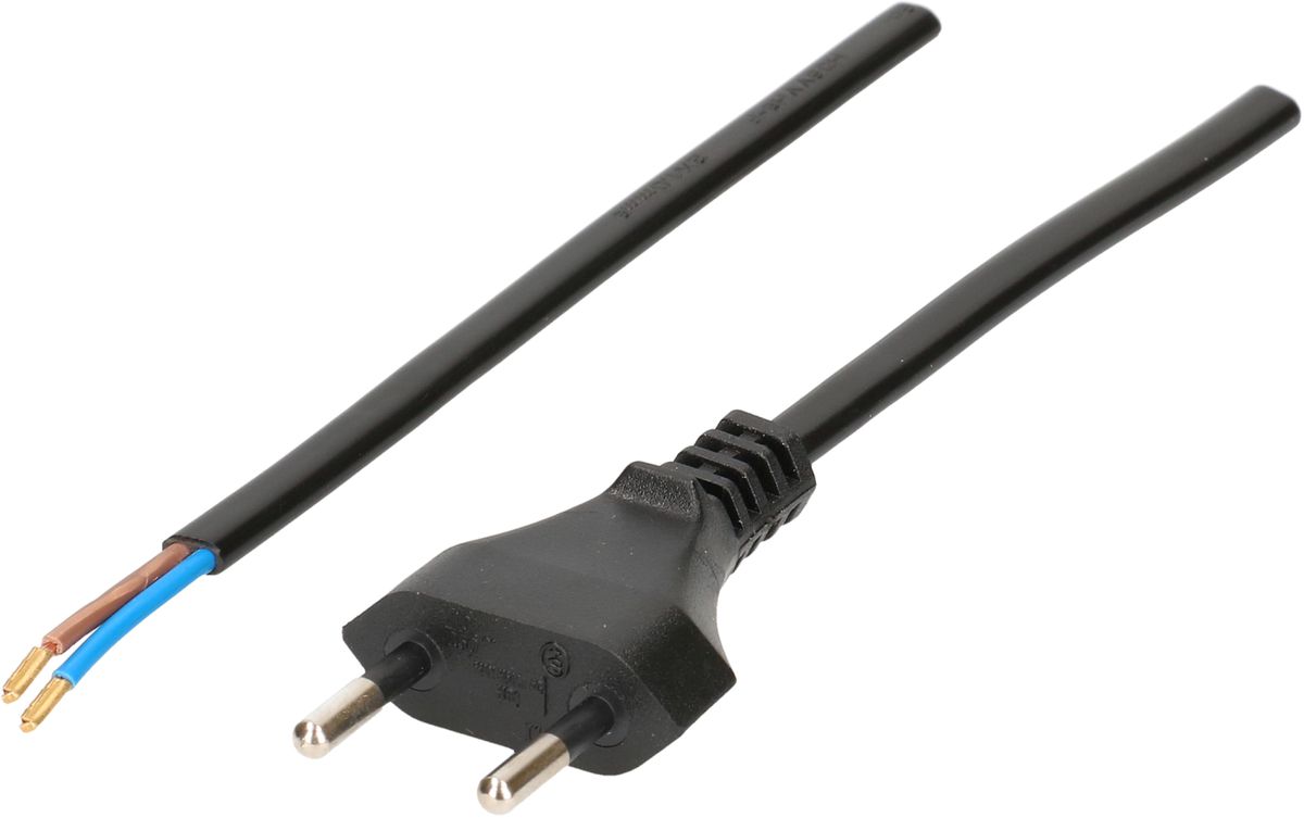 TDF câble secteur H05VVH2-F2X1.0 2m noir type 11