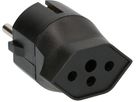adaptateur fixe Schuko / type 13 CEE 7/7 noir