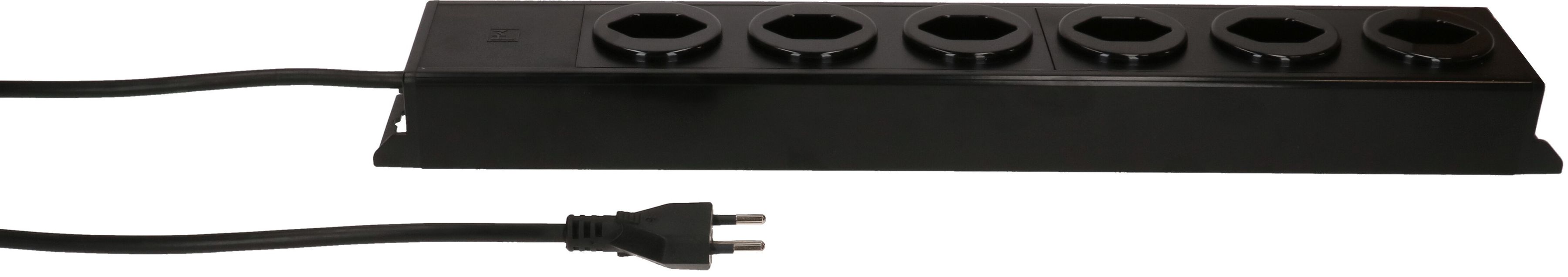 multiprise Power Line 6x type 13 noir/noir 1.5m