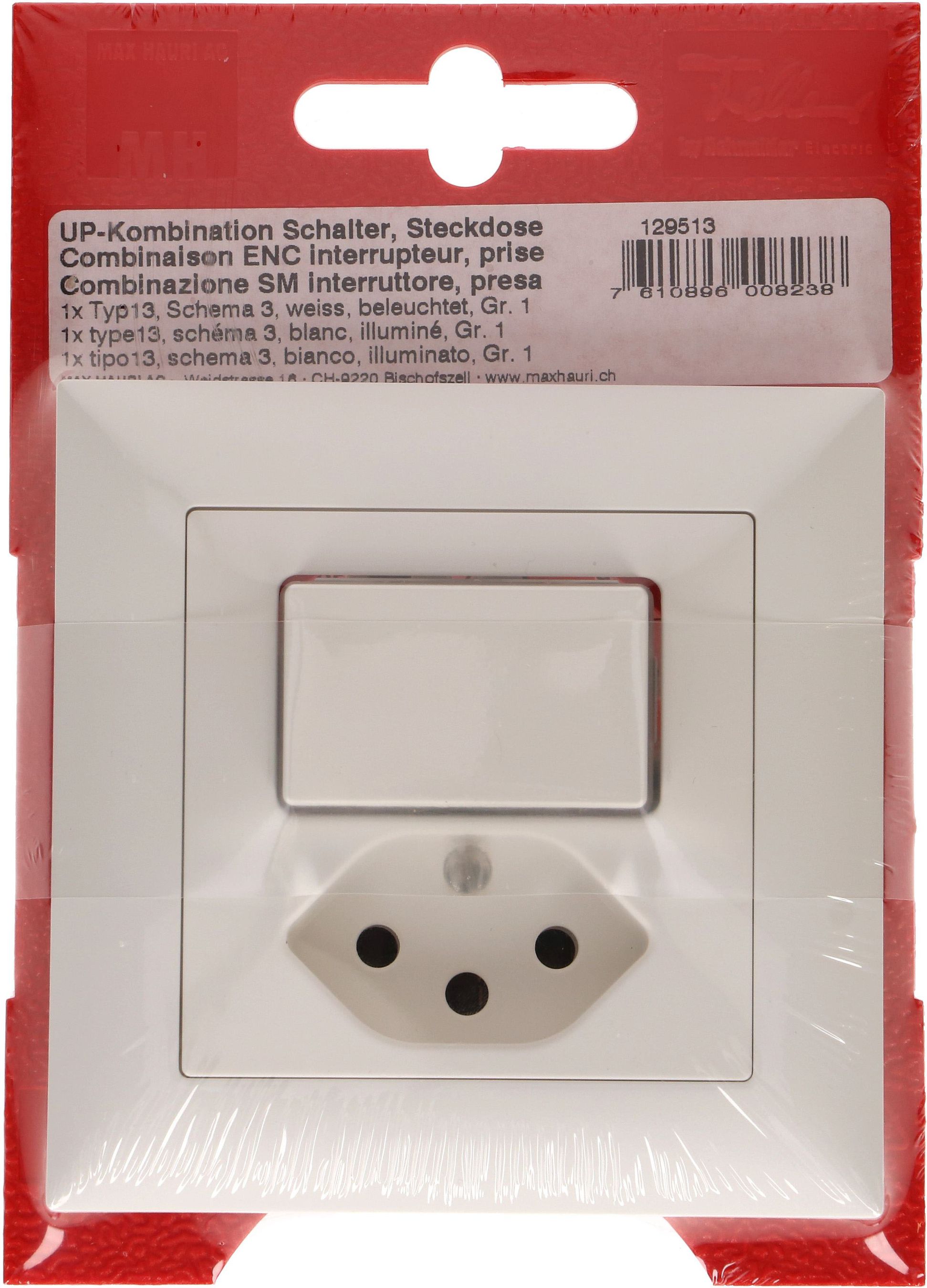 petite combiné schéma 3 illuminé bleu / type 13 ENC EdizioDue bc