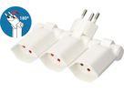 multi adaptateur clip-clap 3x type 13 3 pôles blanc BS