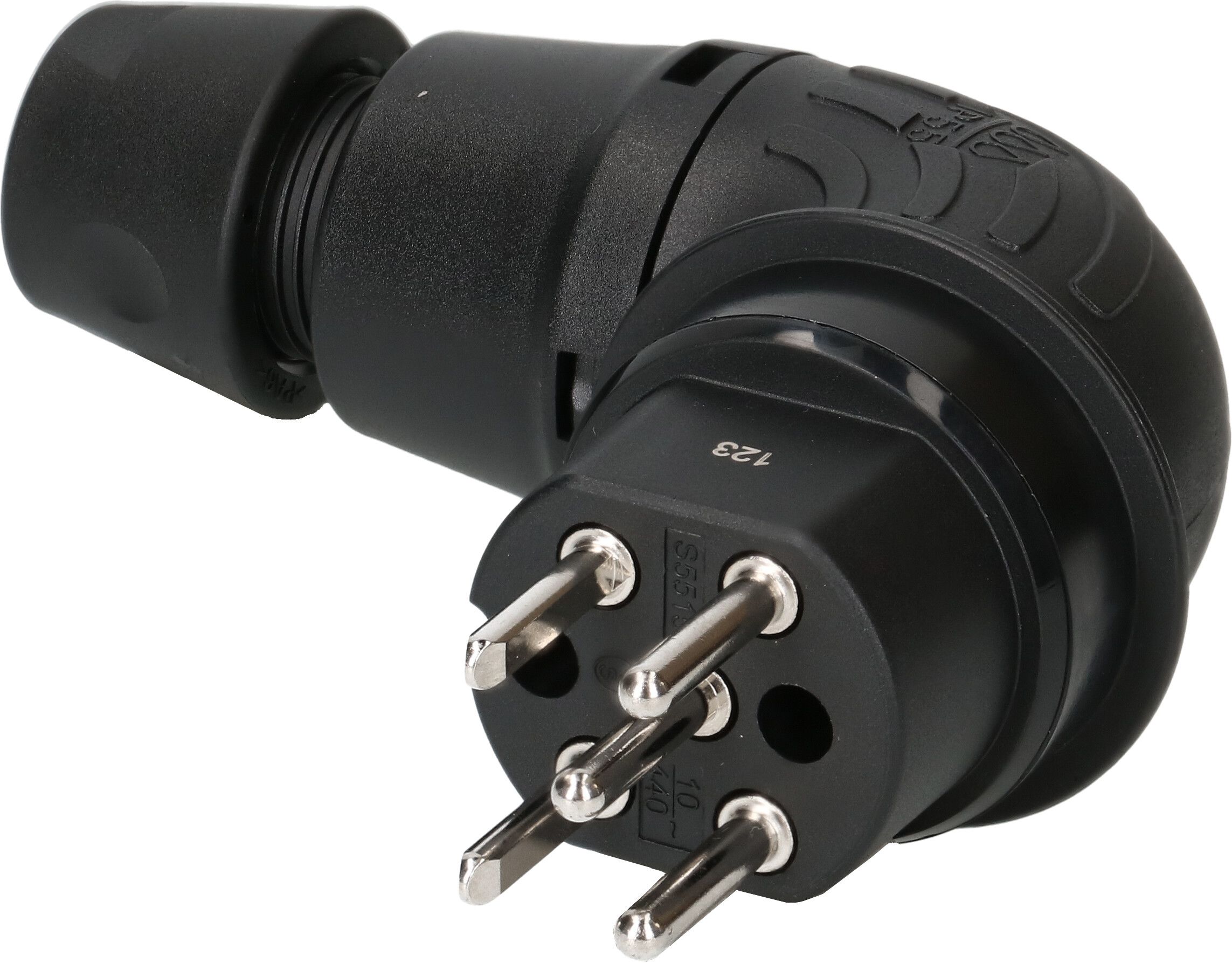 fiche TH type 15 coudée 5 pôles noir IP55