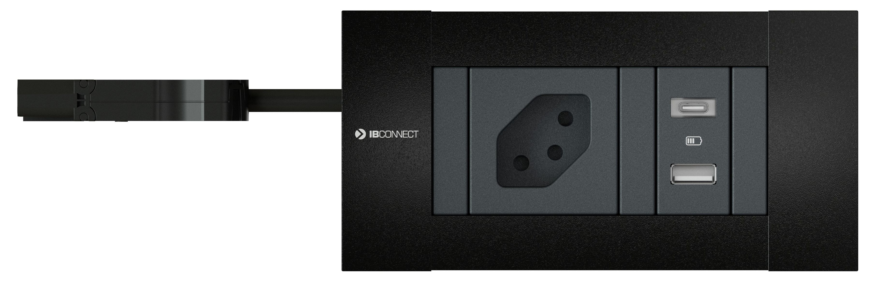 INTRO2.0 bloc multiprise noir 1x type 13 1x USB-A/C