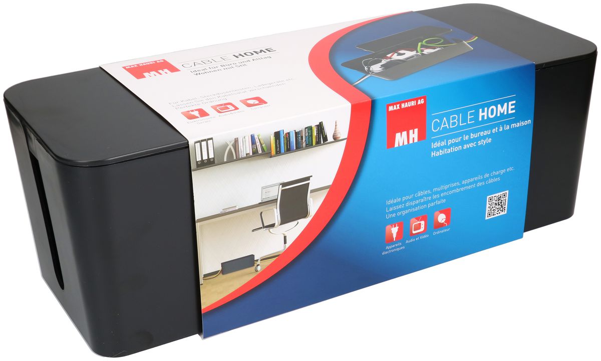 set gestion des câbles grand noir