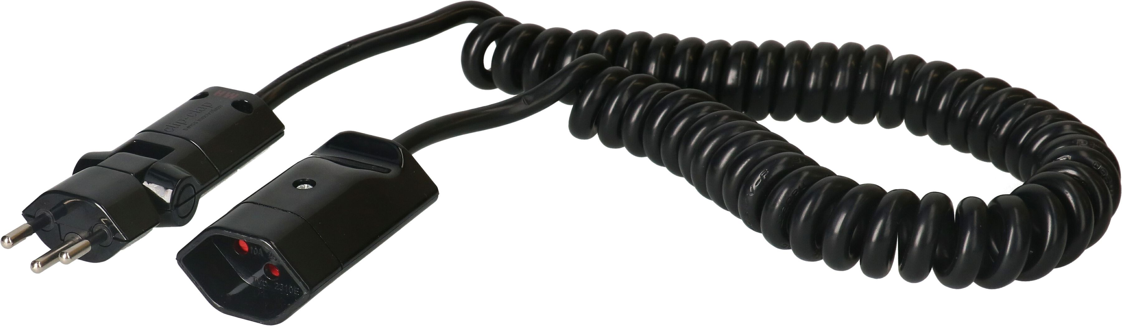 prolunga TD spiralato H05VV-F3G1.0 2m nero tipo 12 / tipo 13