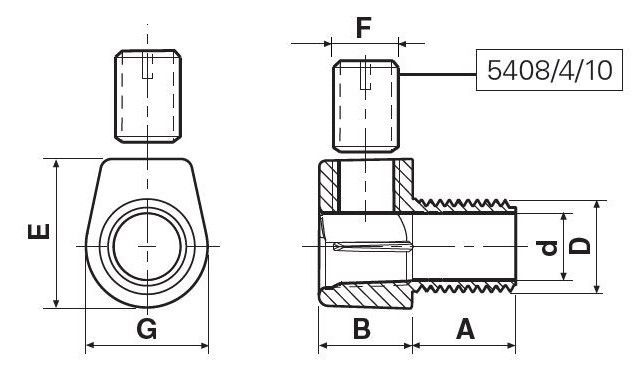 serre-câble mâle M10x1 L=8mm / vis sans tête M7x1 PA noir