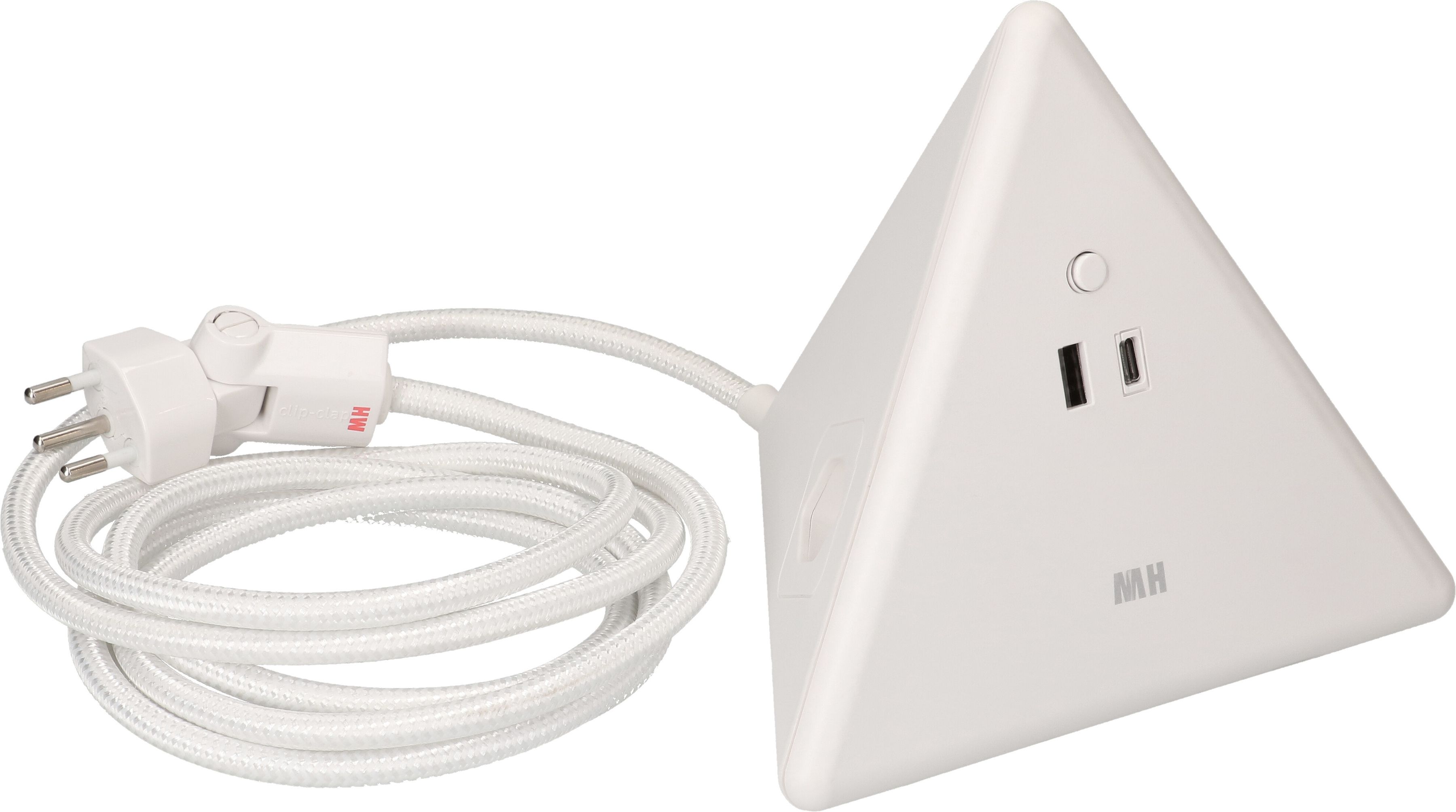 Energy Pyramide multiprise 2x type 13 bc USB A+C 2.5m clip-clap