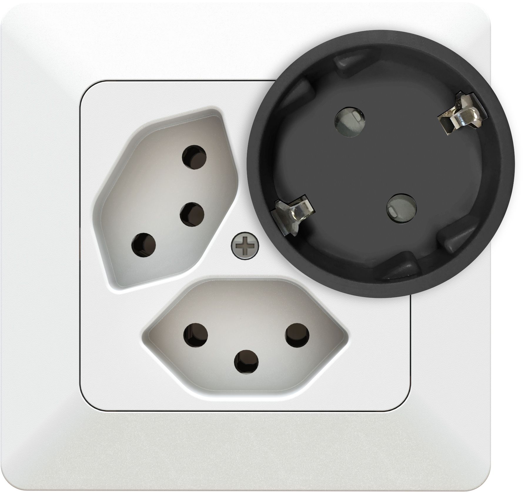 fiche d'adaptation asymétrique type 12 / Schuko noir