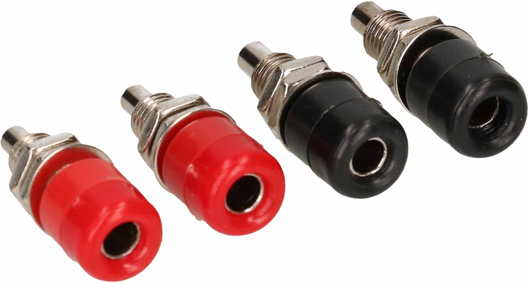 prise banane 4mm assorti avec filetage / 4 pièces