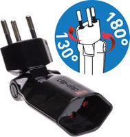 multi adaptateur clip-clap 1x type 13 3 pôles noir BS