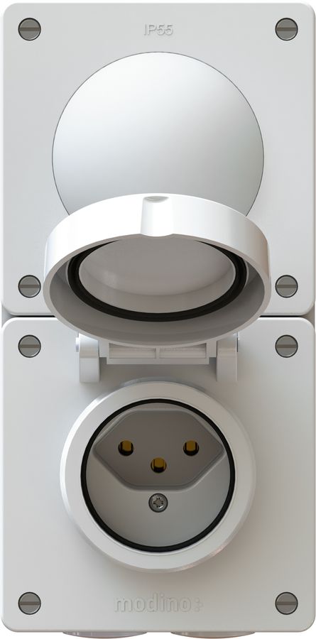 combinazione interruttore s3 / tipo 13 dim.2x1 AP exo IP55 bianco