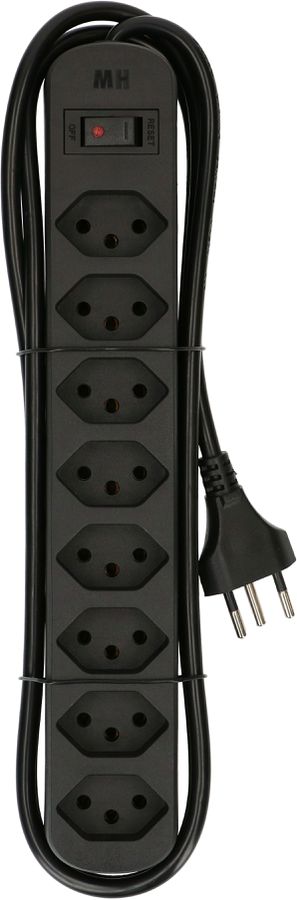 multiprise Basic Line 8x type 13 nr interrupteur 1.5m Green+Fair