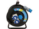 Kabelrolle 2x CEE 3-polig 1x Typ23 schwarz 30m IP44