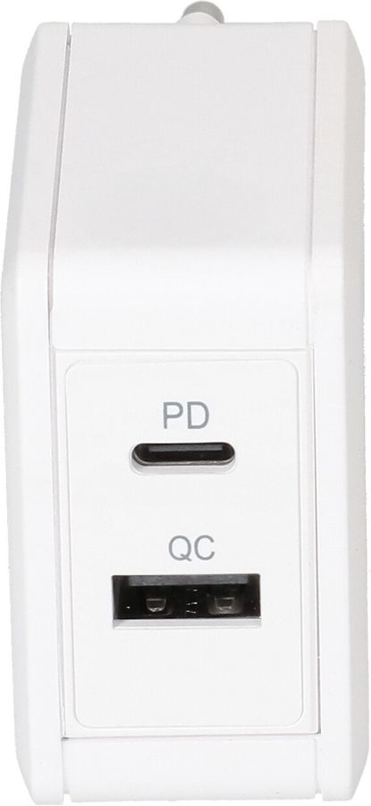 adattatore di ricarica rapida USB 1x USB-C PD 1x USB-A 30W bianco