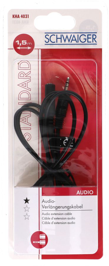 rallonge audio stéréo fiche/prise jack 1.5m noir