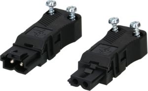 Stecker und Kupplung AC 164 flach 2-pol. 16A/250V IP20