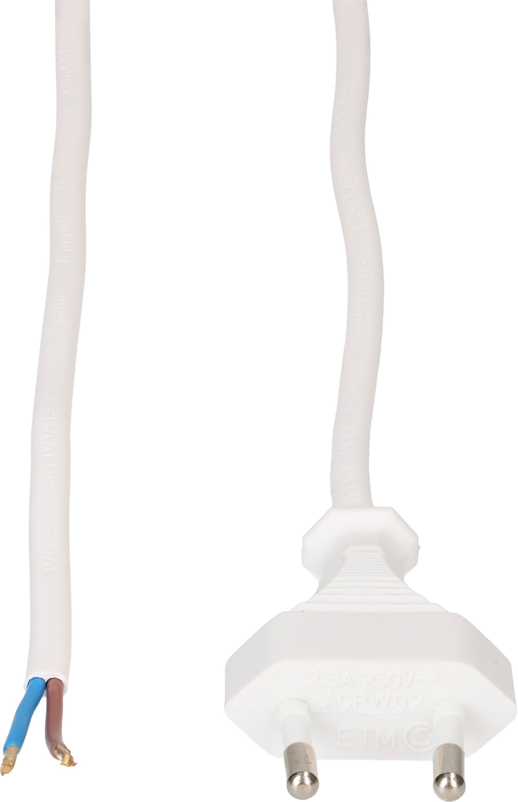 TDLF câble secteur H03VVH2-F2X0.75 3m blanc T26