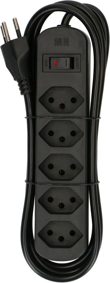 multiprise Basic Line 5x type 13 nr interrupteur 1.5m Green+Fair