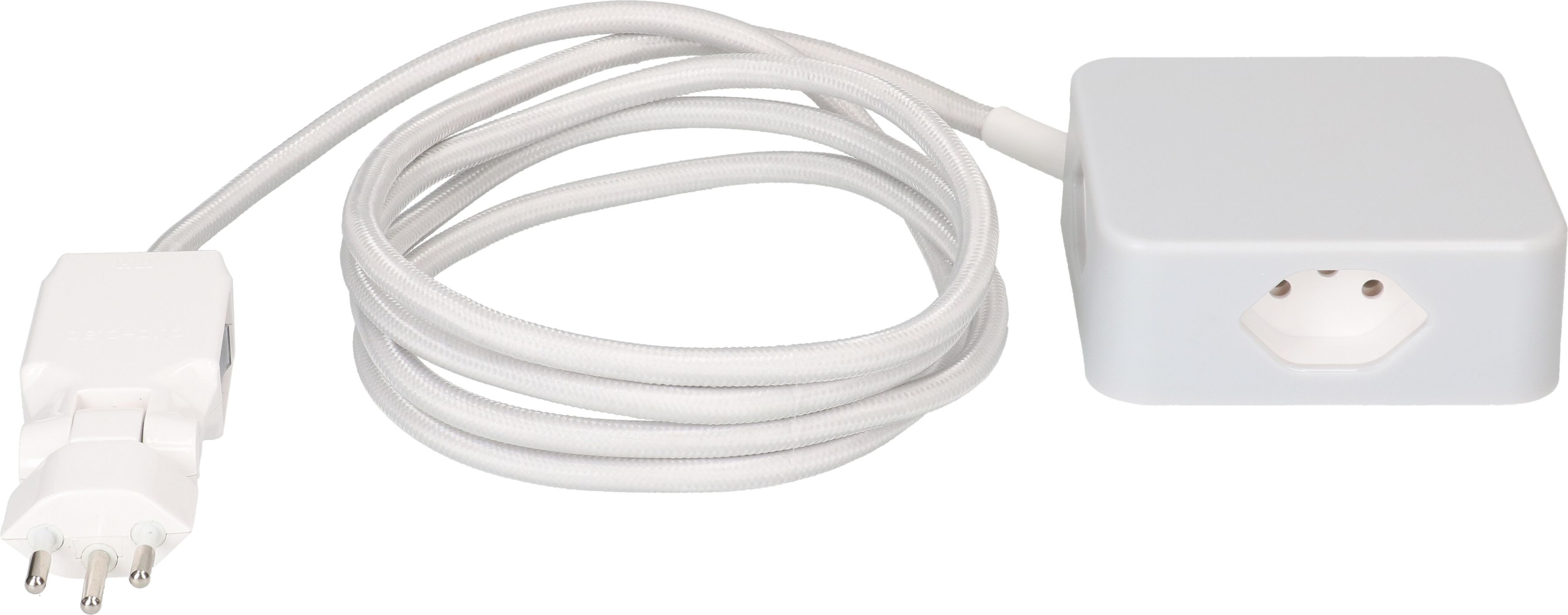 multiprise Cube 4x type 13 gris / blanc 2m clip-clap