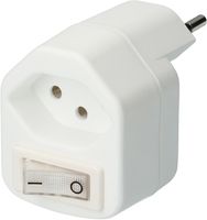 multi adaptateur 1x type 13 3 pôles blanc interrupteur