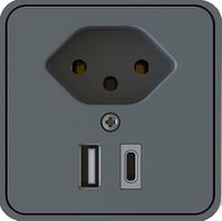 presa aggiuntiva per mobili 1x tipo 13 USB A+C antracite