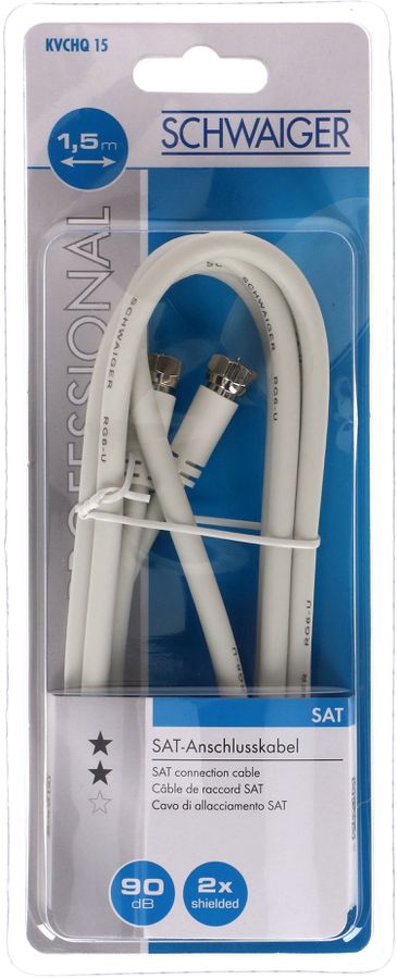 câble de raccordement SAT 90dB 1.5m blanc