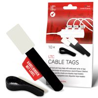 LTC Cable Tags attaches de câbles avec étiquette noir / 10 pc