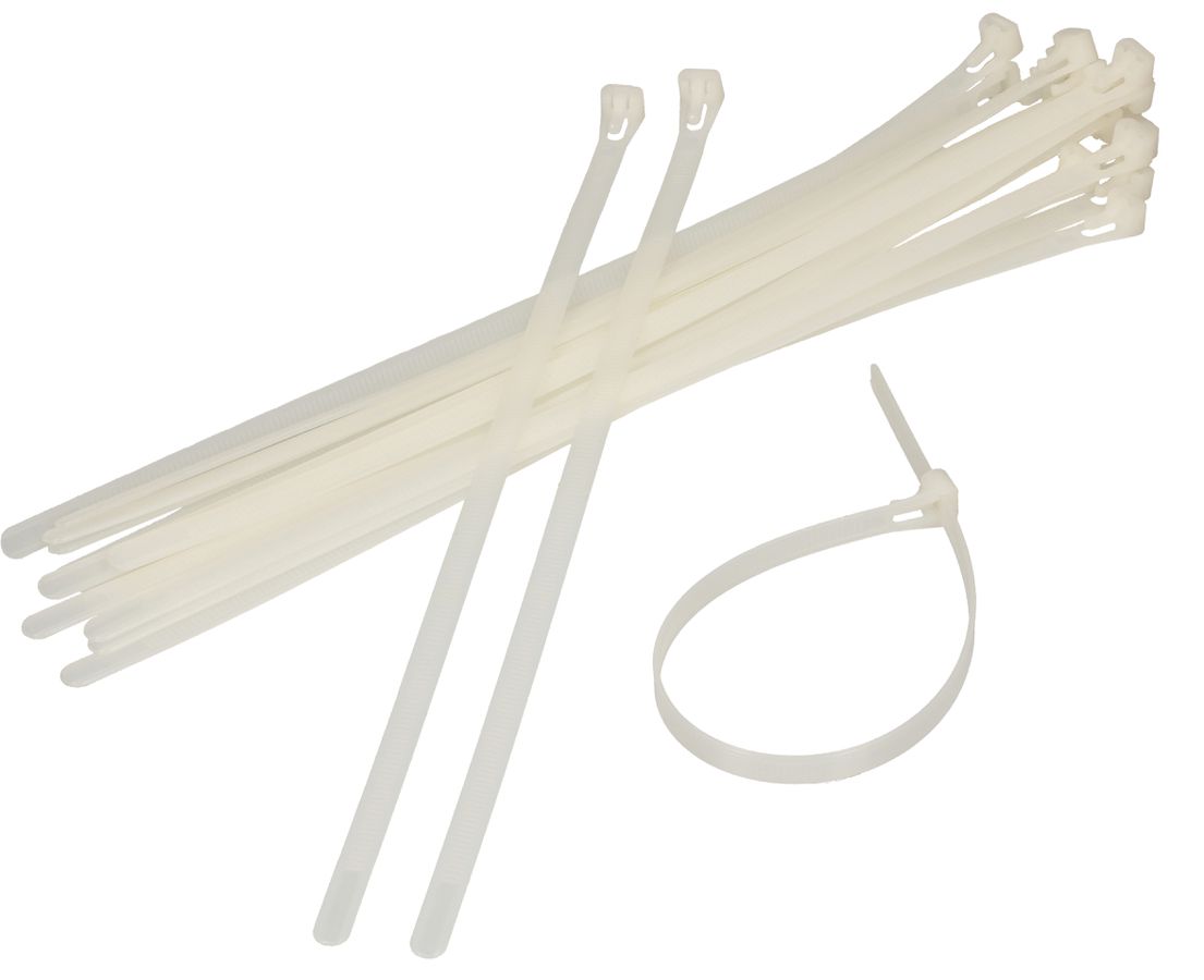 attache câbles redissolvable 7.5x300mm blanc / 20 pièces