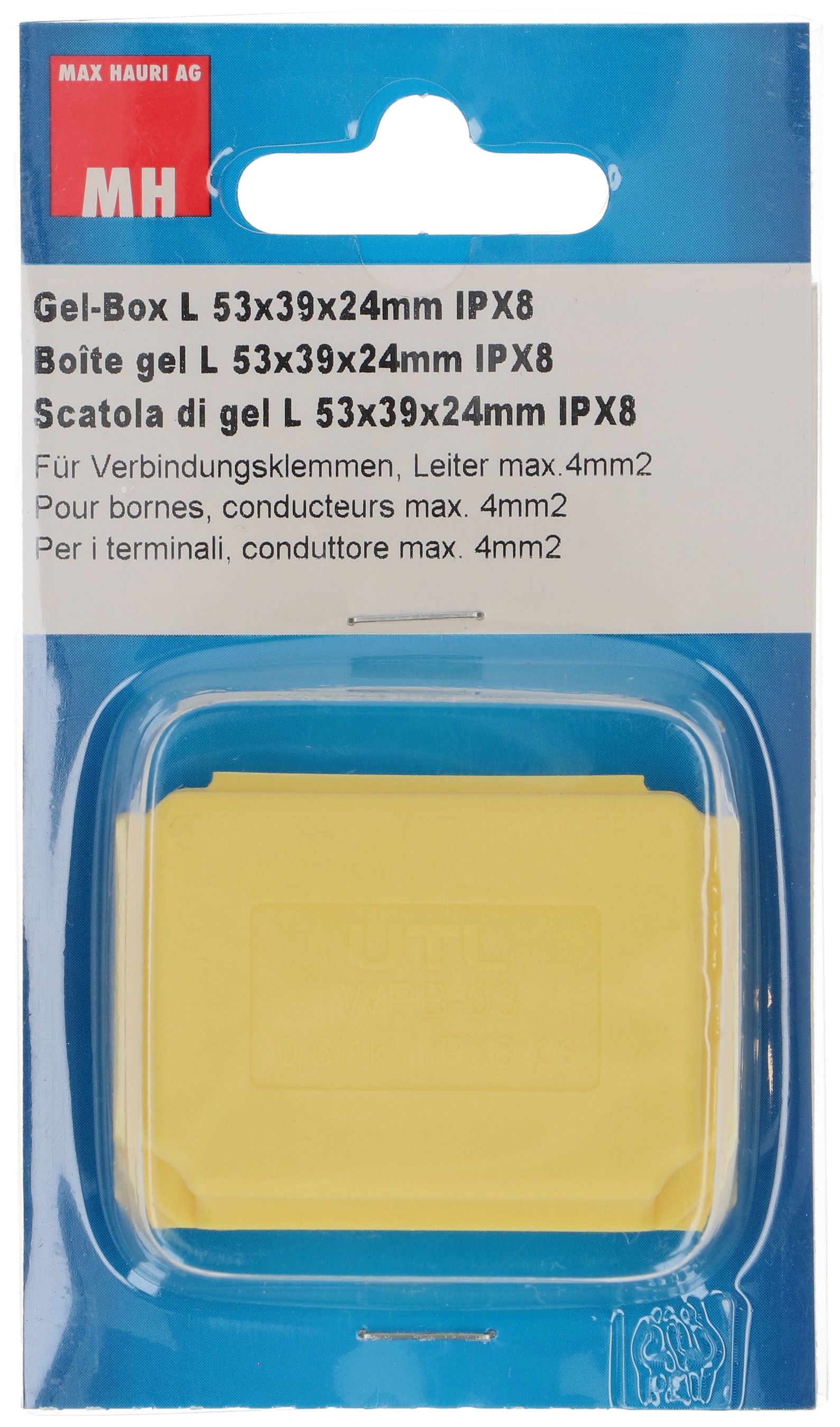 boîte de gel L 53x39x24mm sans pince pour max. 4mm2 IPX8