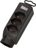 Multi adaptateur Safety Line 4x type 13 3-pôles noir +interrup.