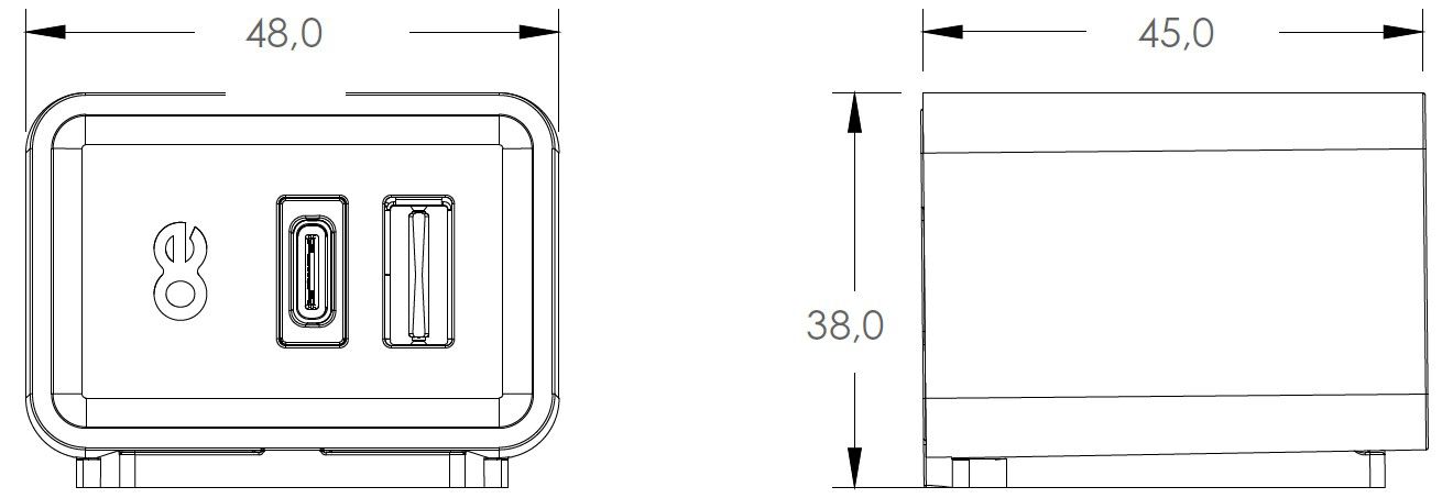 LIBERTY unité de prise de courant Piccolo +USB-A/C 12/60W blanc