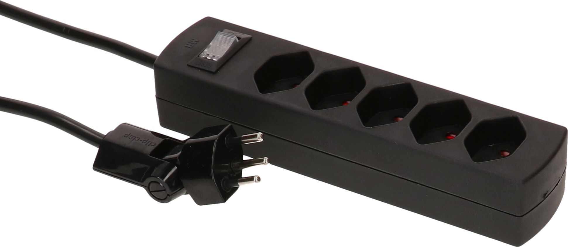 multiprise Safety Line 5x type 13 BS noir interrupteur 2m cli.