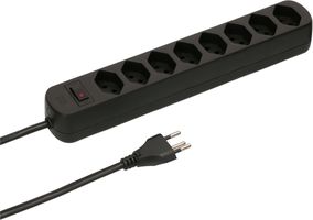 multiprise Basic Line 8x type 13 noir interrupteur 1.5m