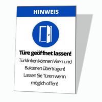 Cartello di avvertimento -Türe geöffnet lassen