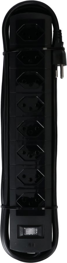 multiprise Prime Line 8x type 13 noir interrupteur 3m