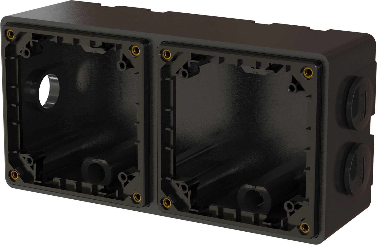 boîtier ta.2x1 AP exo IP55 noir