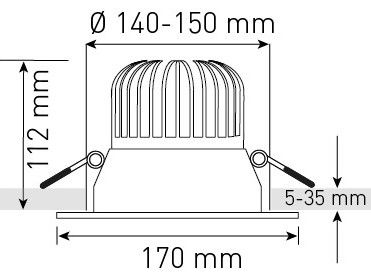 LED-Downlight ATMO Ø150 blanc 3000+4000K 1745lm 60°
