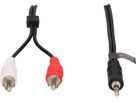 câble audio adaptateur Y stéréo fiche jack/fiche RCA 3m