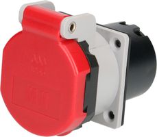 prise à encastrer 1x type 25 3L+N+PE Max Hauri IP55 gris/rouge