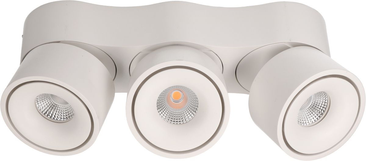 LED plafonnier TRIPLE SHINE blanc mat 3000K 2200lm 2x 36°