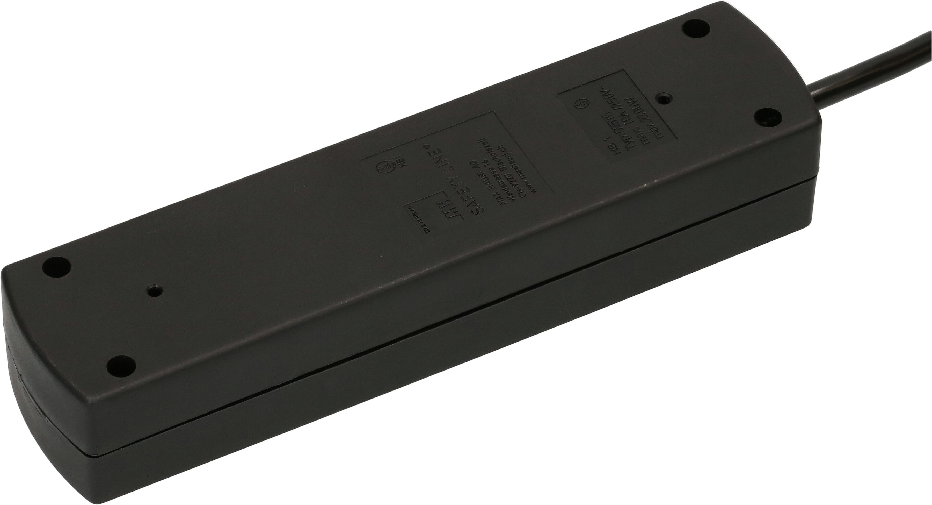 multiprise Safety Line 5x type 13 BS noir interrupteur 2m cli.