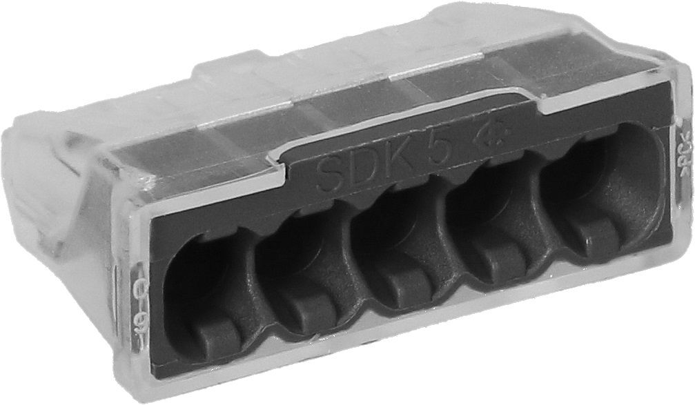 borne de dérivation sans vis 0.5-2.5mm2 5 pôles