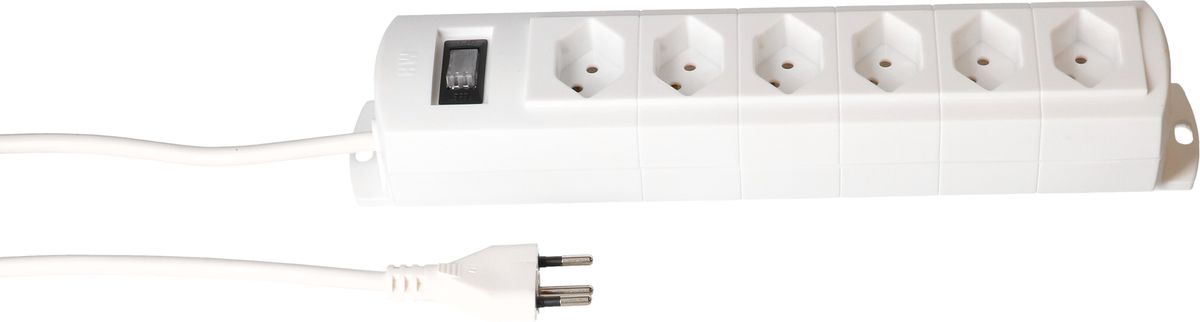 multiprise Prime Line 6x type 13 blanc interrupteur 3m