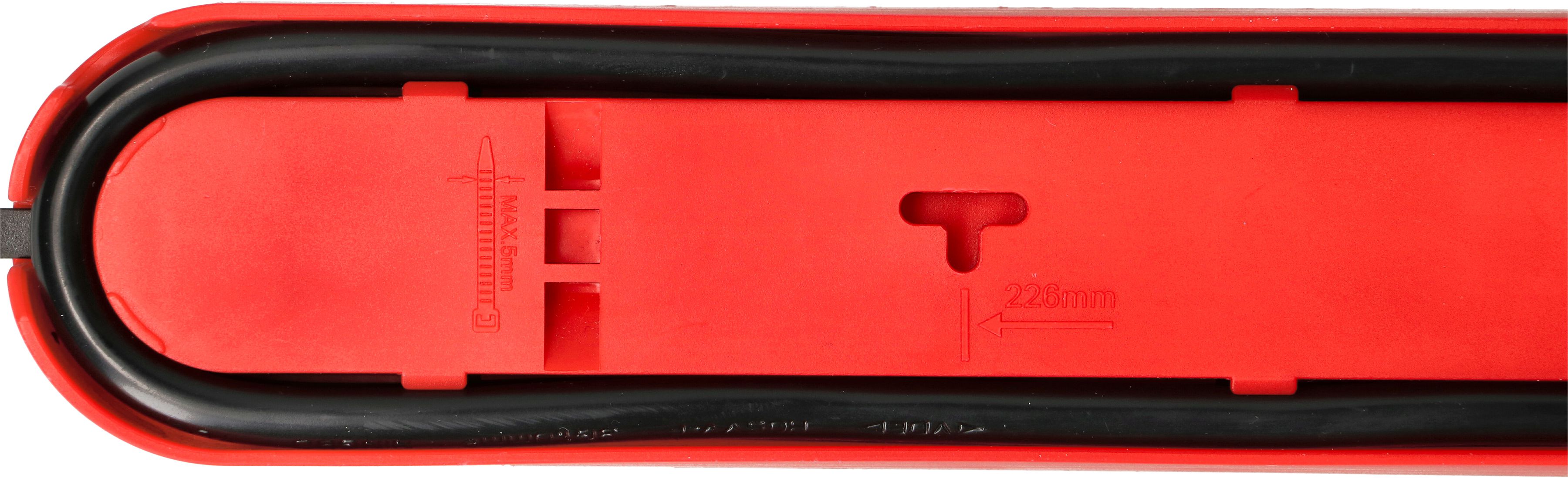 multiprise Design Line 6x type 13 rouge/noir interrupt. 2.2m plat