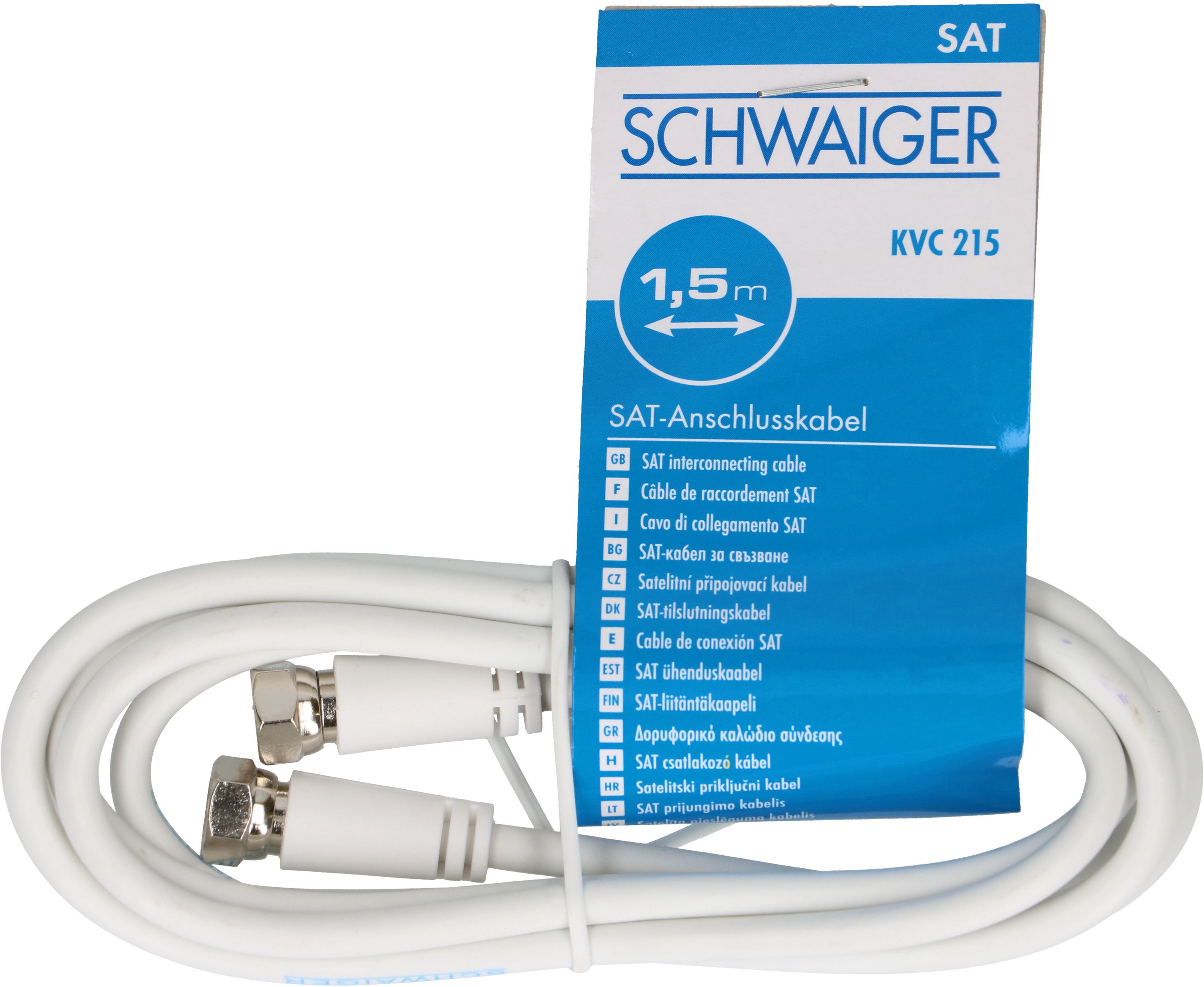 câble de raccordement SAT 75dB 1.5m blanc