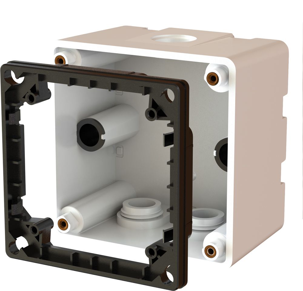 boîtier ta.1x1 AP exo IP55 blanc