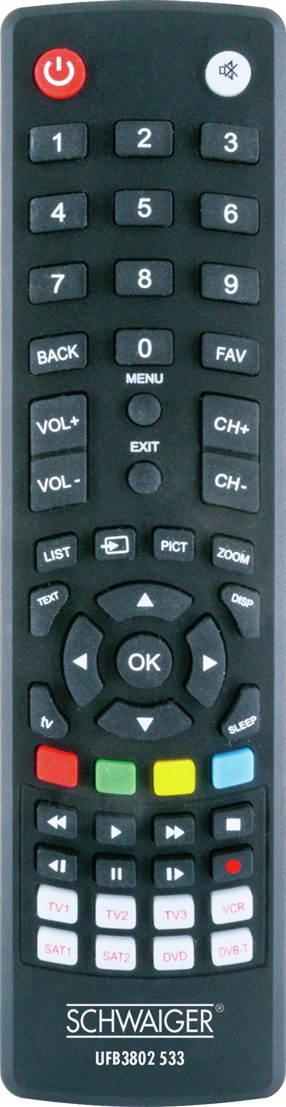 télécommande universelle 8 en 1 noir