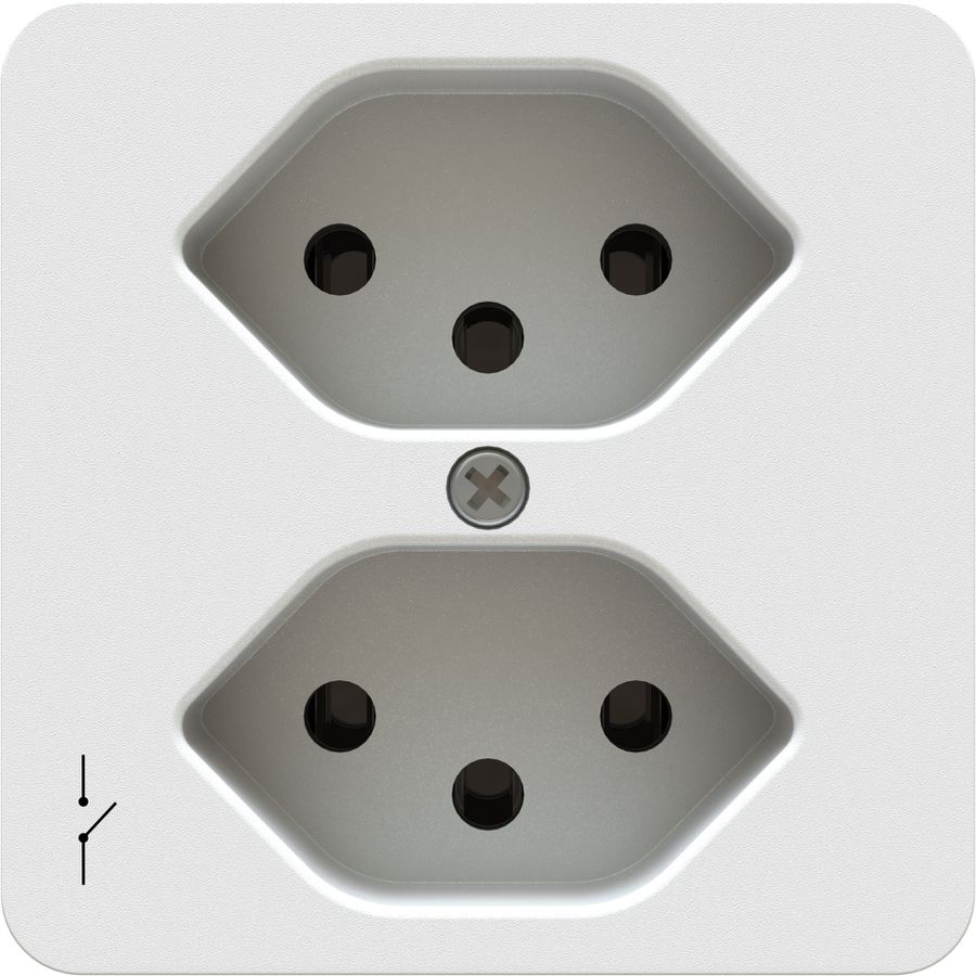 prise 2x type 13 1S insert avec plaque frontale priamos blanc